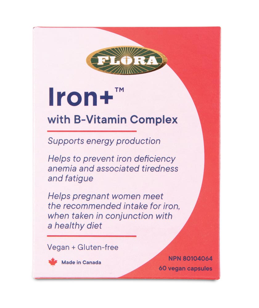Flora Iron+ with B-Vitamin Complex (60 vcaps) - Lifestyle Markets