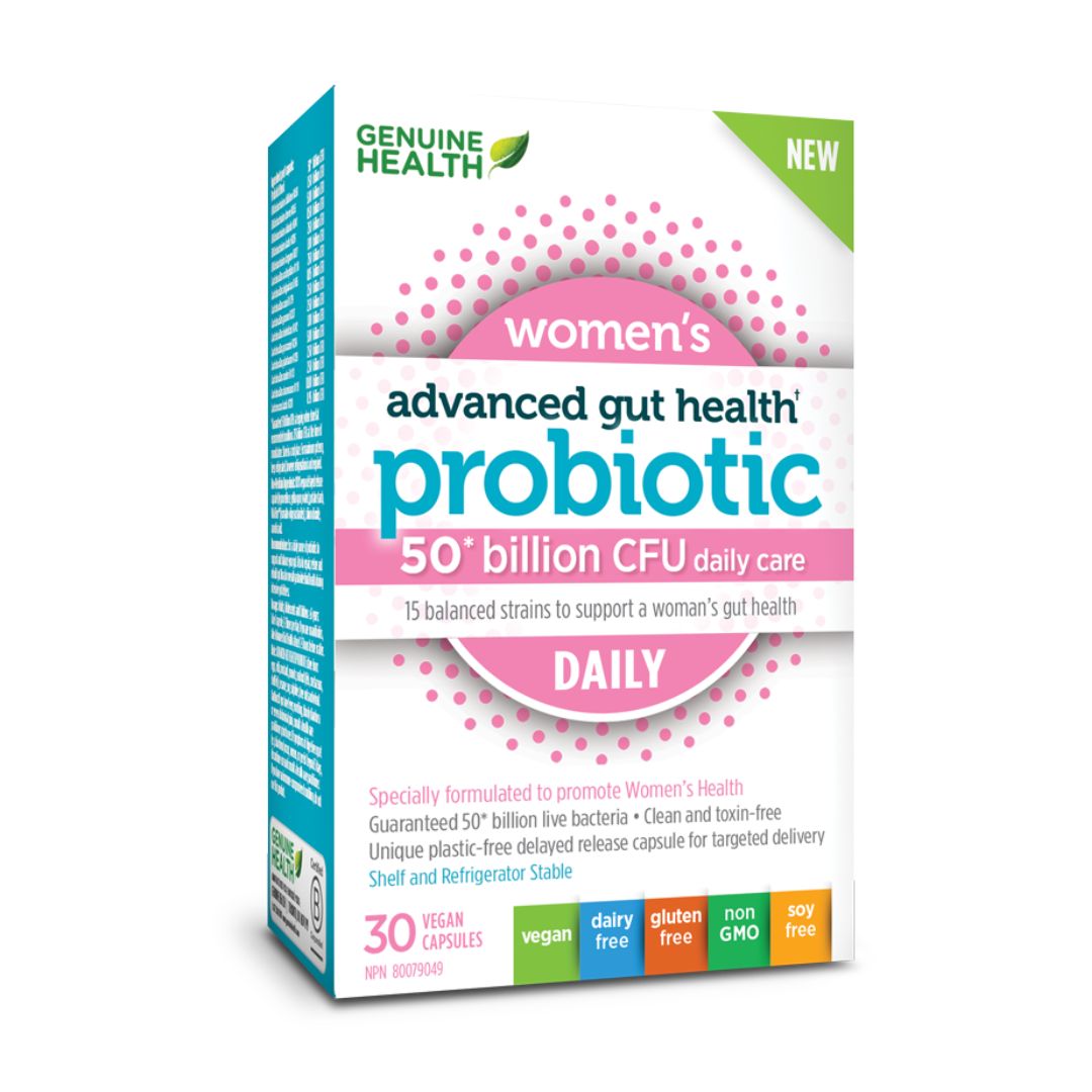 Genuine Health Women's Advanced Gut Health Probiotic (50 Billion CFU) (30 VCaps) - Lifestyle Markets