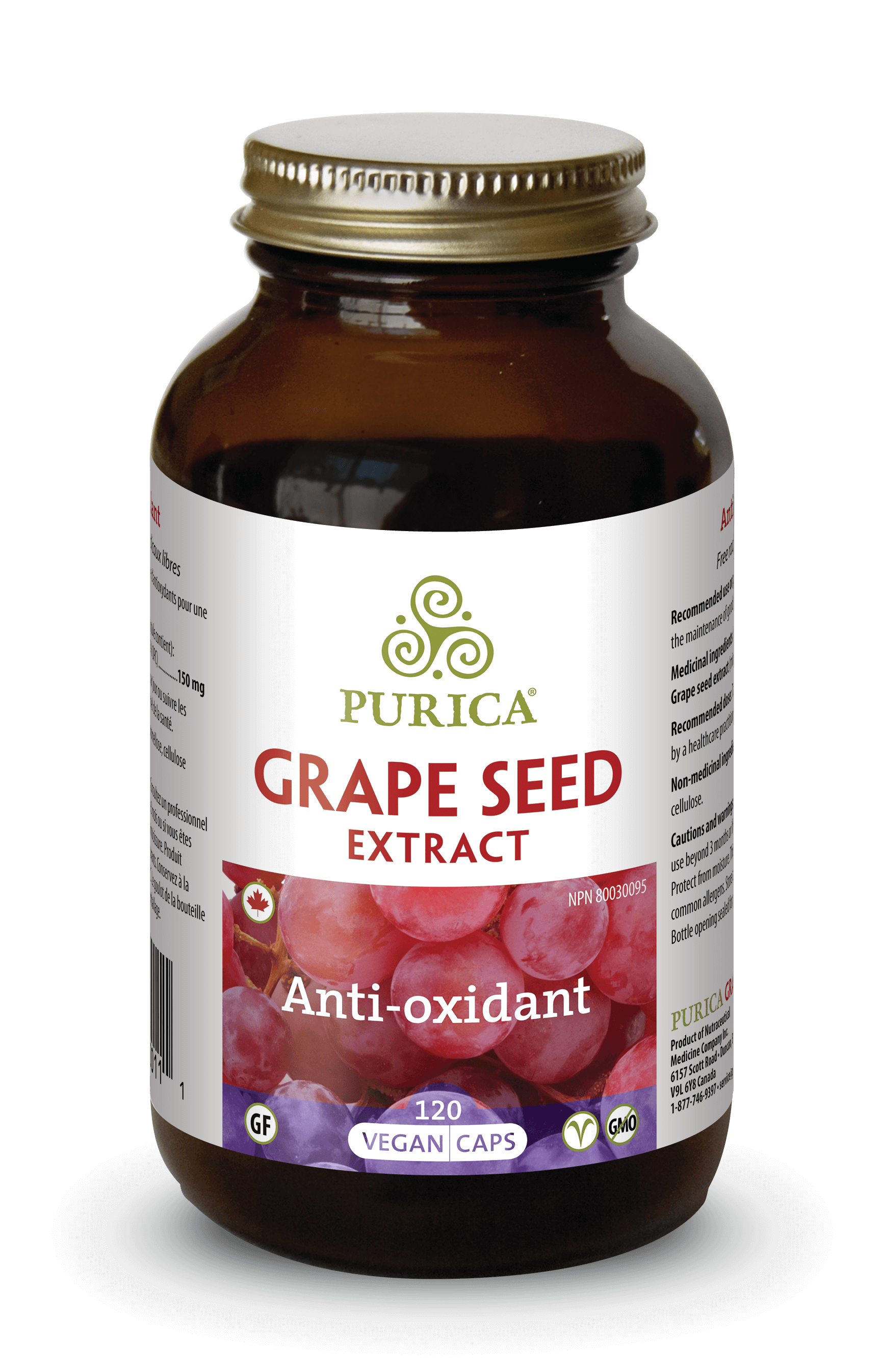 Purica Grape Seed Extract (120 Capsules) - Lifestyle Markets
