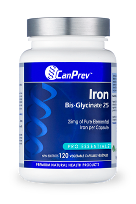 CanPrev Iron Bis Glycinate 25 (120 Vegetable Capsules) - Lifestyle Markets