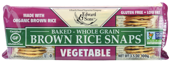 Edward & Sons Brown Rice Snaps - Vegetable (100g) - Lifestyle Markets