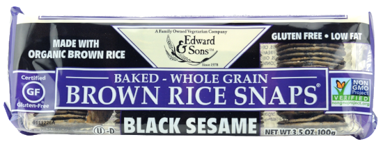 Edward & Sons Brown Rice Snaps - Black Sesame (100g) - Lifestyle Markets