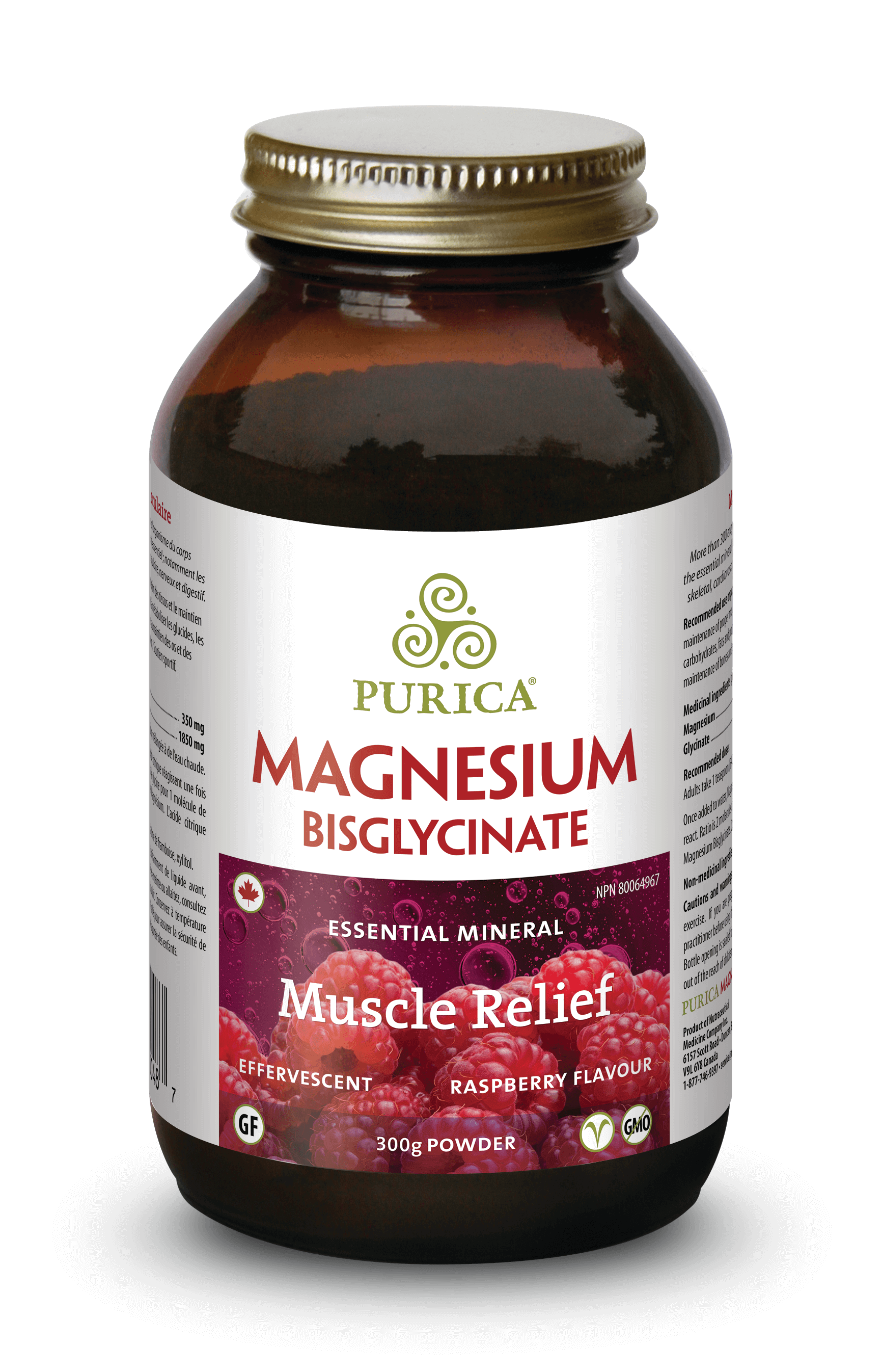 Purica Magnesium Bisglycinate - Raspberry (300g) - Lifestyle Markets