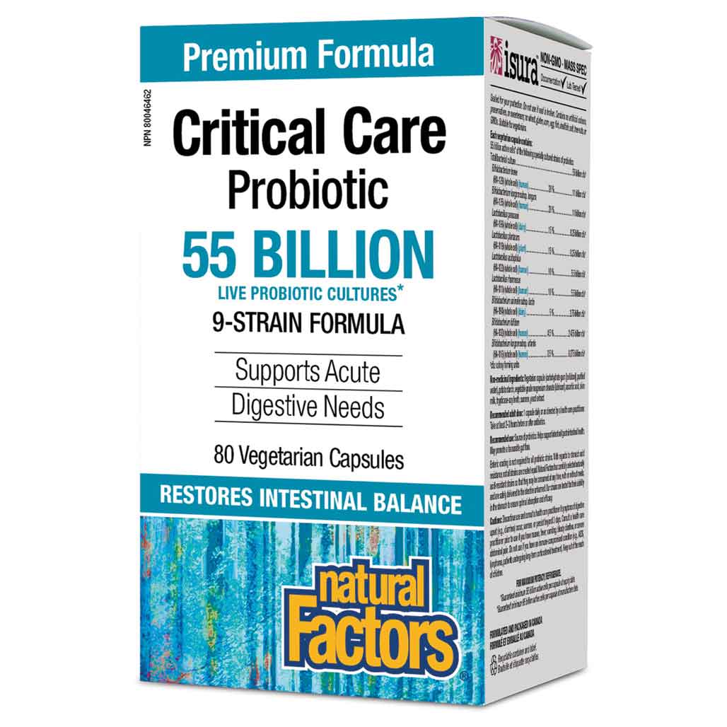 Natural Factors Critical Care Probiotic 55 Billion (80 VCaps) - Lifestyle Markets