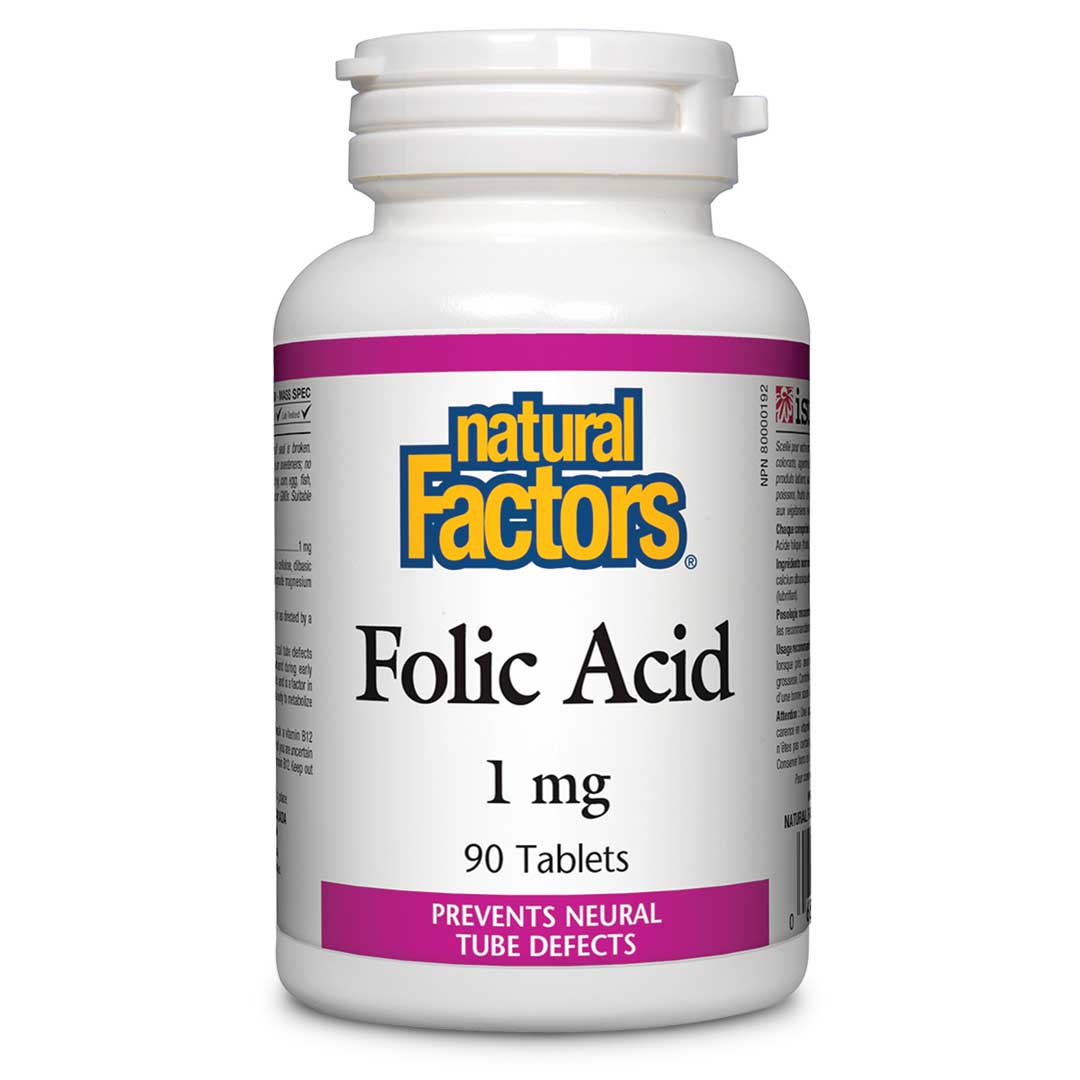 Natural Factors Folic Acid (1mg) (90 Tablets) - Lifestyle Markets