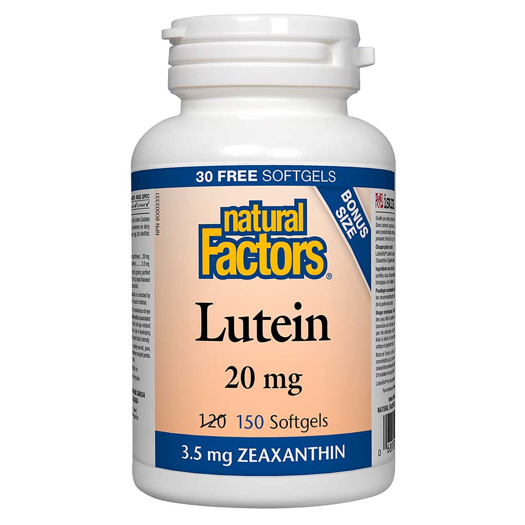 Natural Factors Lutein (20mg) BONUS (150 SoftGels) - Lifestyle Markets