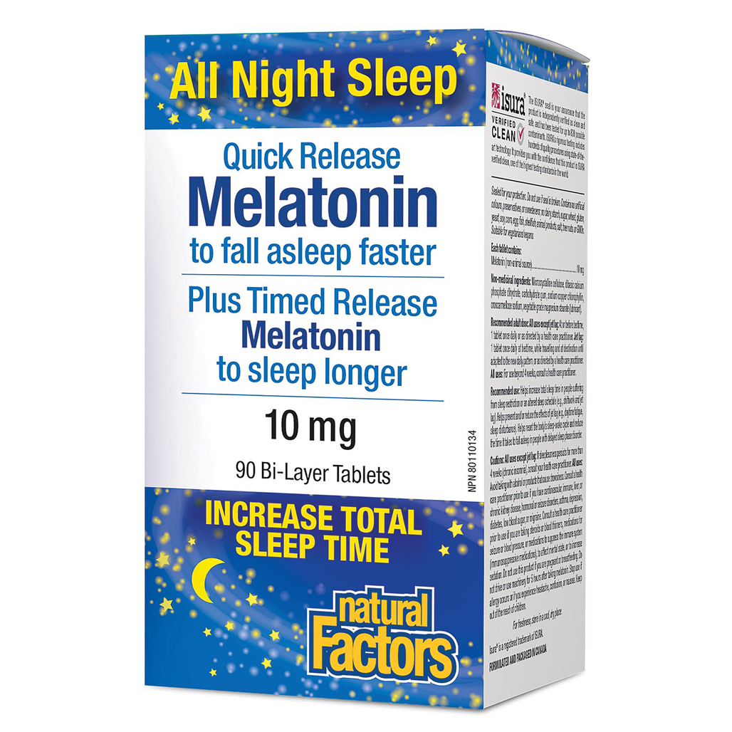 Natural Factors Melatonin Quick & Time Release (10mg) (90 Tabs) - Lifestyle Markets