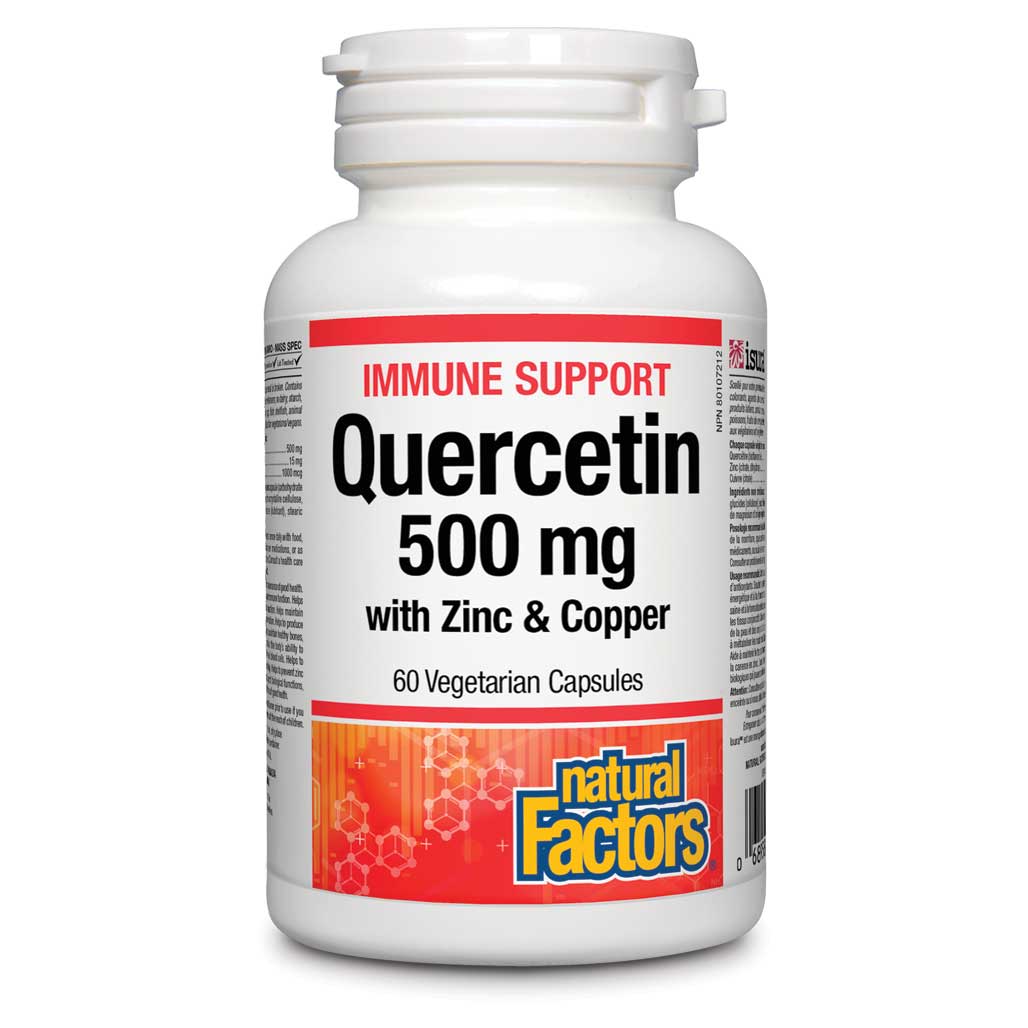 Natural Factors Quercetin 500mg w/ Zinc & Copper (60 VCaps) - Lifestyle Markets