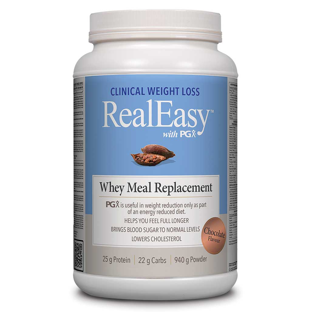 Natural Factors RealEasy w/ PGX Whey Meal Replacement - Chocolate (940g) - Lifestyle Markets