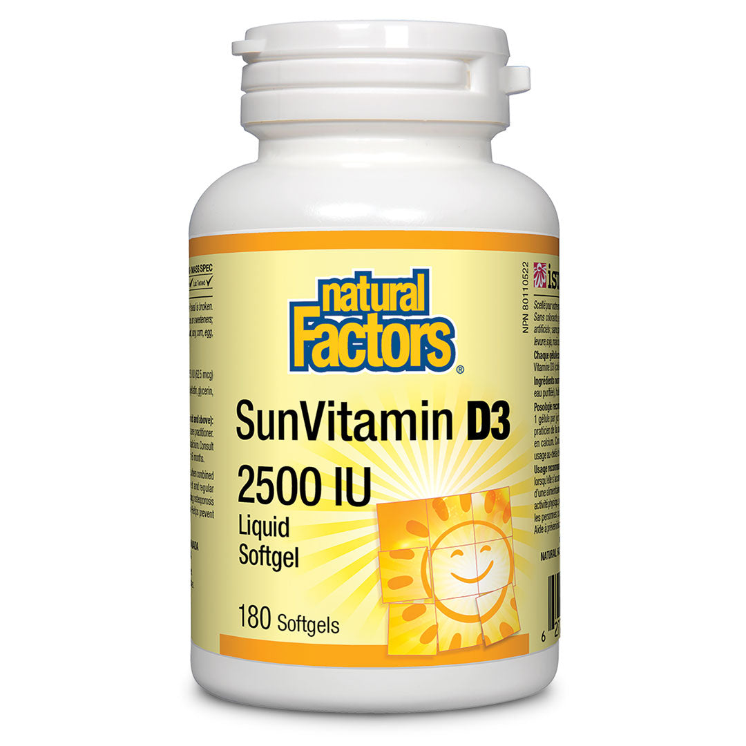 Natural Factors Vitamin D3 2,500IU (180 sgels) - Lifestyle Markets