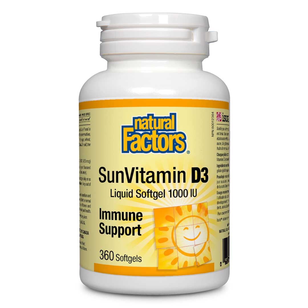 Natural Factors Vitamin D3 (1000IU) (360 Softgels) - Lifestyle Markets