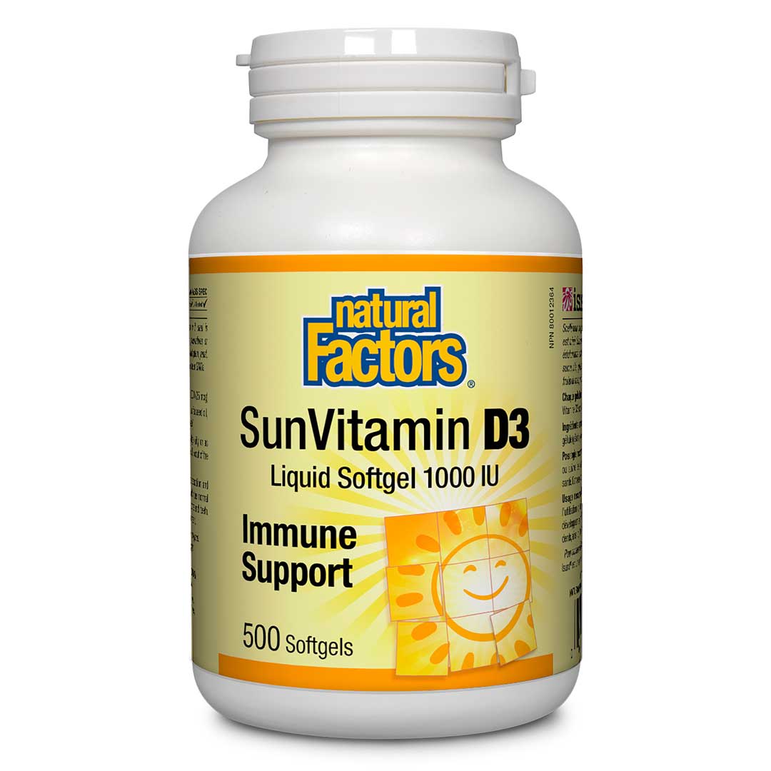 Natural Factors Vitamin D3 (1000IU) (500 Softgels) - Lifestyle Markets
