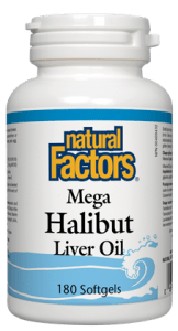 Natural Factors Mega Halibut Liver Oil (180 SoftGels) - Lifestyle Markets