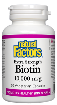 Natural Factors Extra Strength Biotin (10,000 mcg) (60 VCaps) - Lifestyle Markets