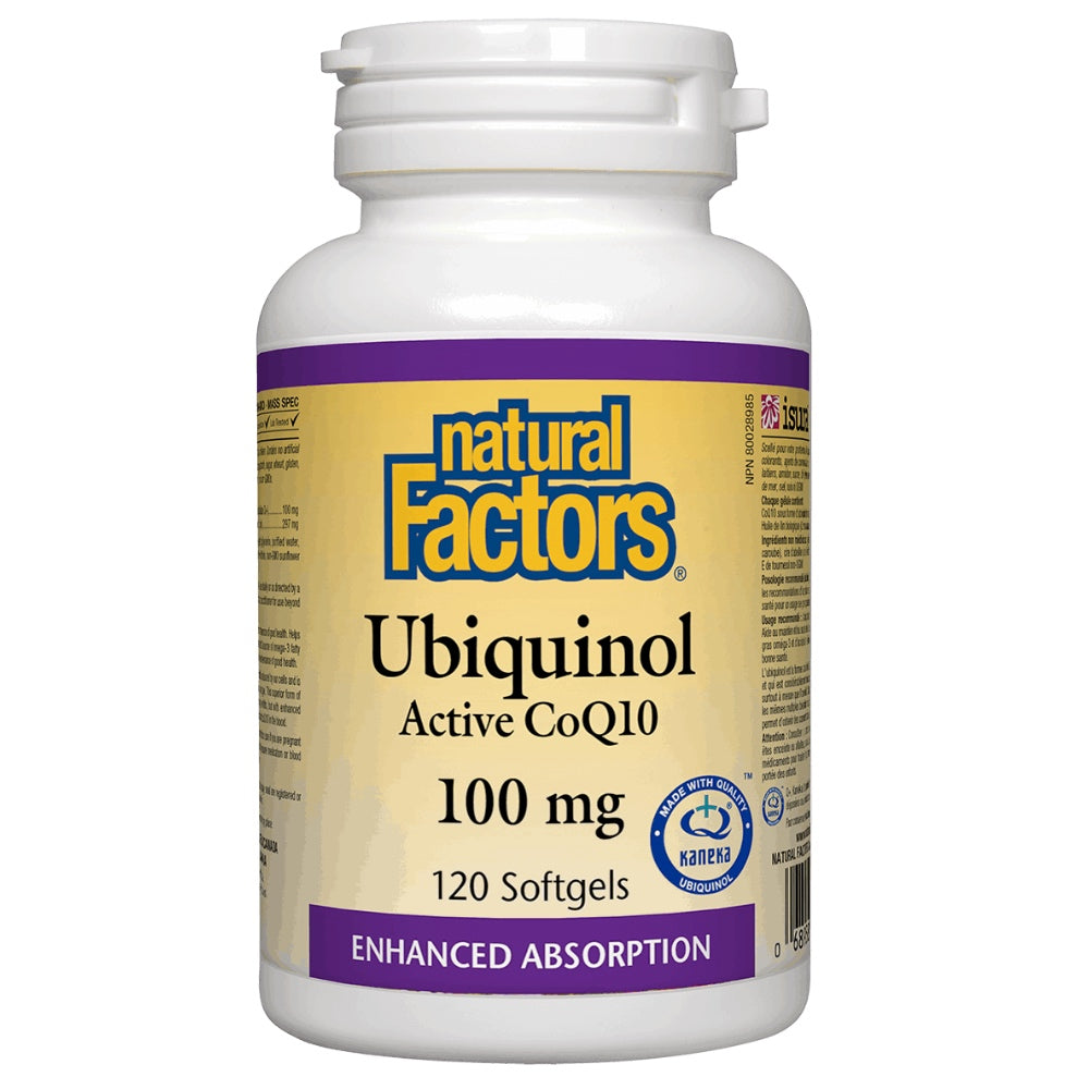 Natural Factors Ubiquinol Active CoQ10 (100mg) (120 SoftGels) - Lifestyle Markets
