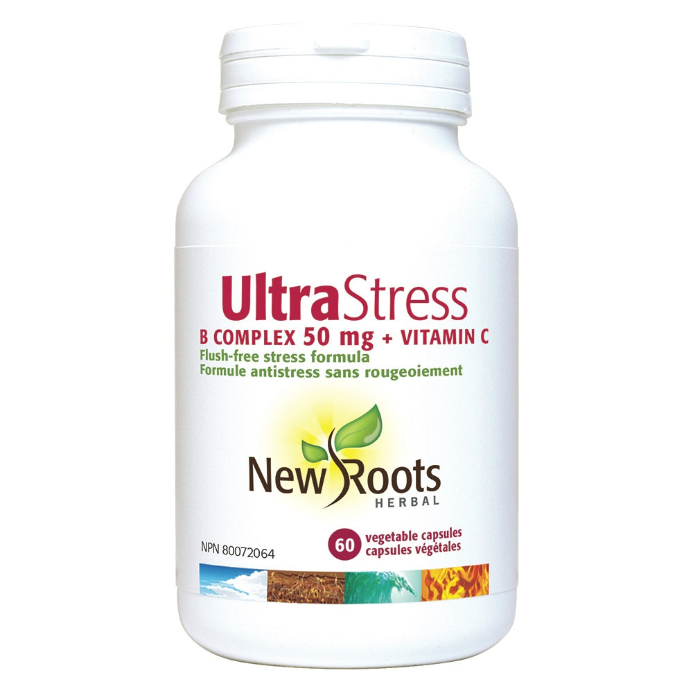 New Roots  Ultra Stress B Complex + Vitamin C (60 VCaps) - Lifestyle Markets