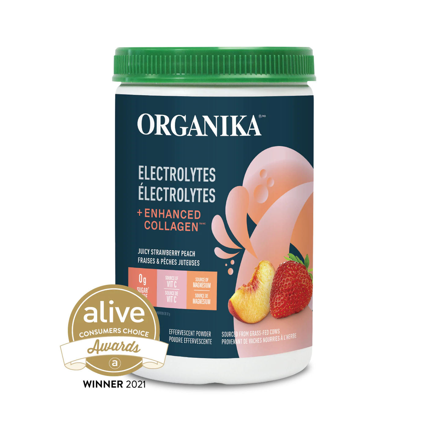 Organika Electrolytes+Collagen - Strawberry Peach (360g) - Lifestyle Markets