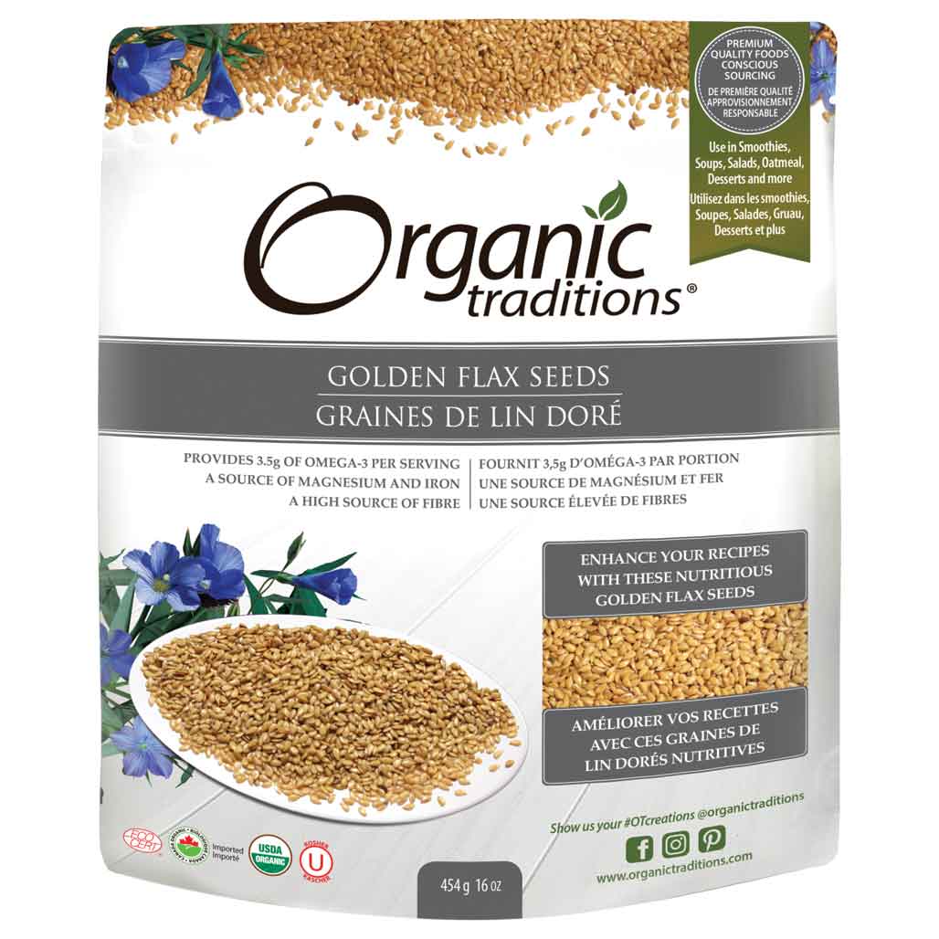 Organic Traditions Golden Flax Seeds (454g) - Lifestyle Markets