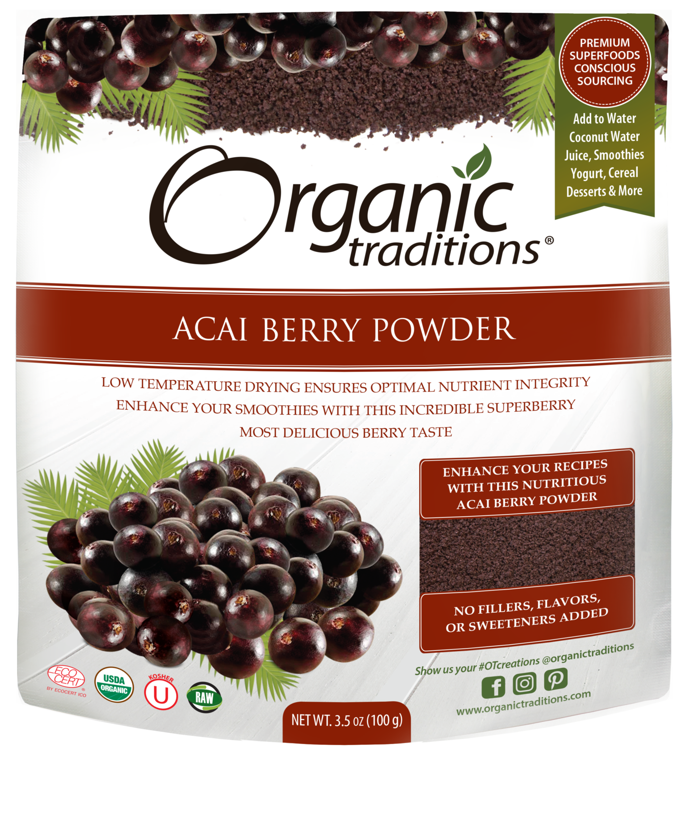 Organic Traditions Acai Powder (100g) - Lifestyle Markets
