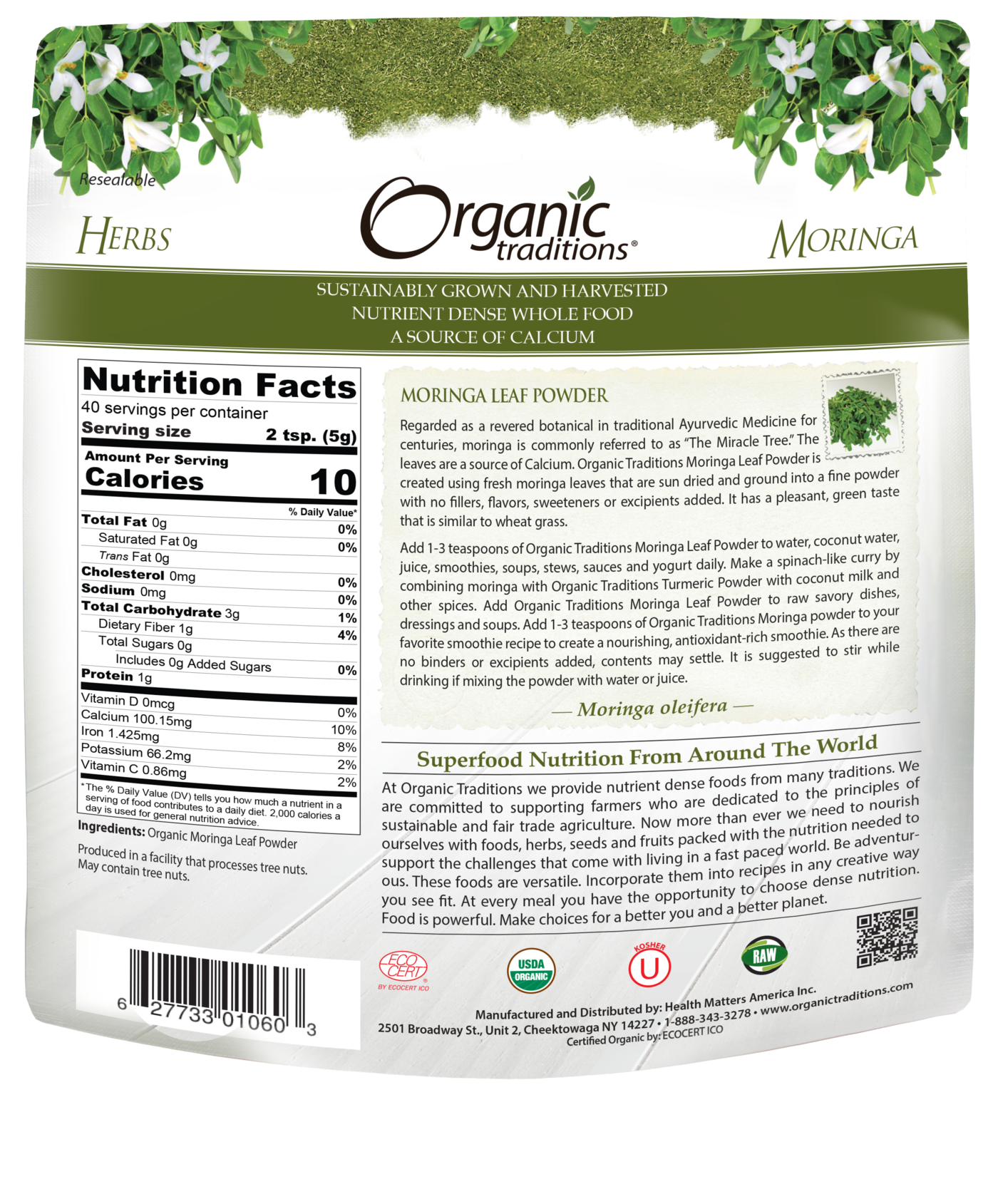 Organic Traditions Moringa Leaf Powder (200g) - Lifestyle Markets