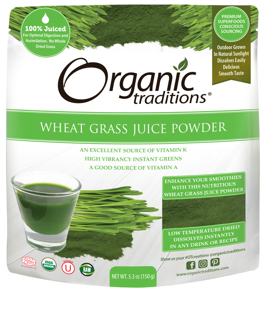 Organic Traditions Wheat Grass Juice Powder (150g) - Lifestyle Markets