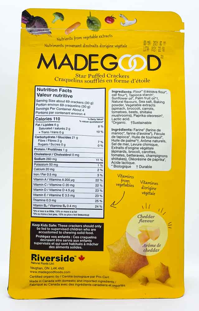 Made Good Star Puffed Crackers - Cheddar Flavour (121g) - Lifestyle Markets