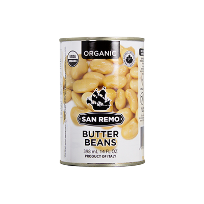 San Remo Organic Butter Beans (398ml) - Lifestyle Markets