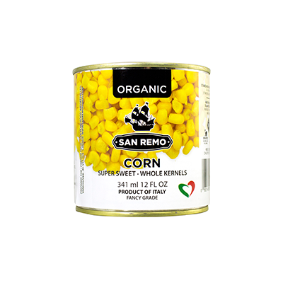 San Remo Organic Corn (341ml) - Lifestyle Markets