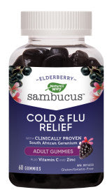 Nature's Way Sambucus Cold & Flu Adult Gummies (60 gummies) - Lifestyle Markets