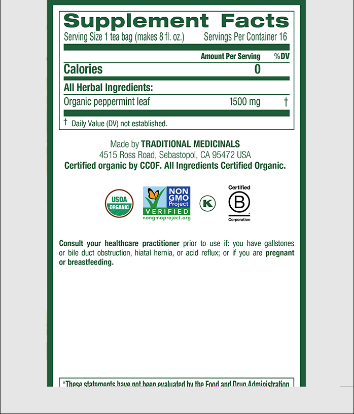 Traditional Medicinals Peppermint Tea (16 Bags) - Lifestyle Markets