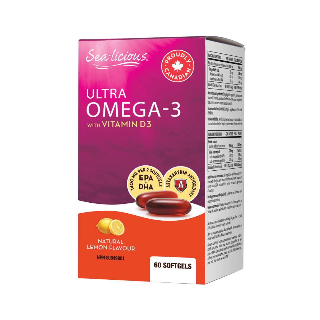 Sea-licious Ultra Omega-3 EPA/DHA (1400mg) w/ D3 - Lifestyle Markets