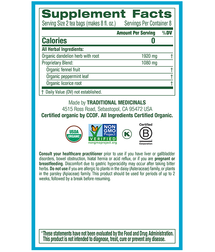 Traditional Medicinals Everyday Detox with Dandelion Tea (16 Bags) - Lifestyle Markets