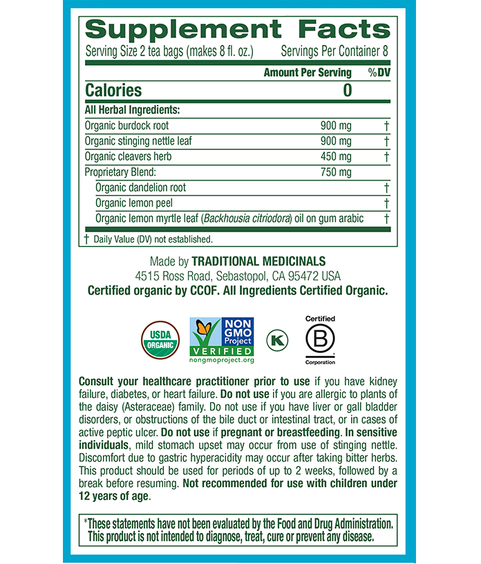 Traditional Medicinals Everyday Detox Lemon Tea (16 Bags) - Lifestyle Markets