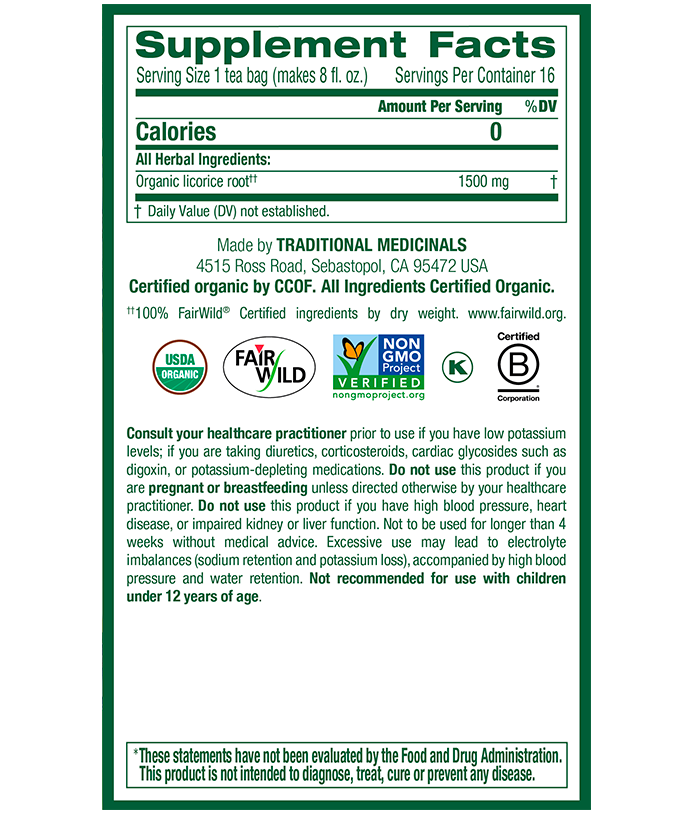 Traditional Medicinals Licorice Root Tea (16 Bags) - Lifestyle Markets