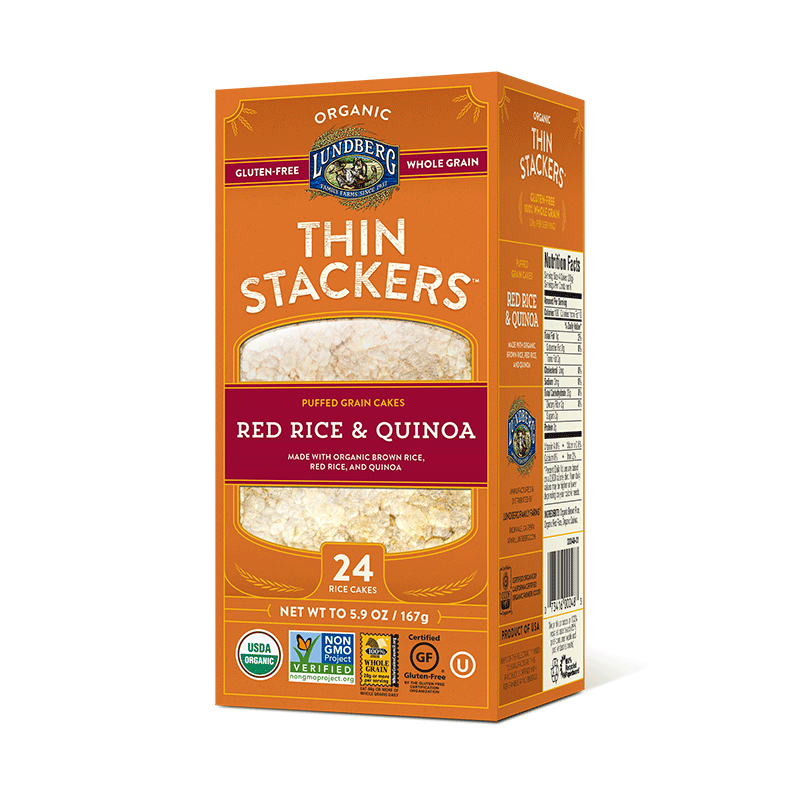 Lundberg Organic Red Rice & Quinoa Thin Stackers (24 Count) - Lifestyle Markets