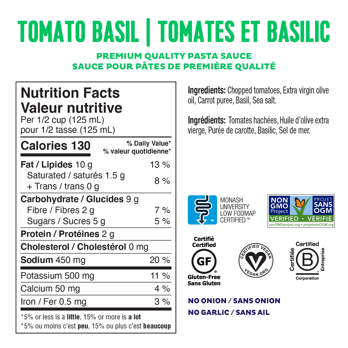 Fody Foods Pasta Sauce - Tomato Basil (547 ml) - Lifestyle Markets