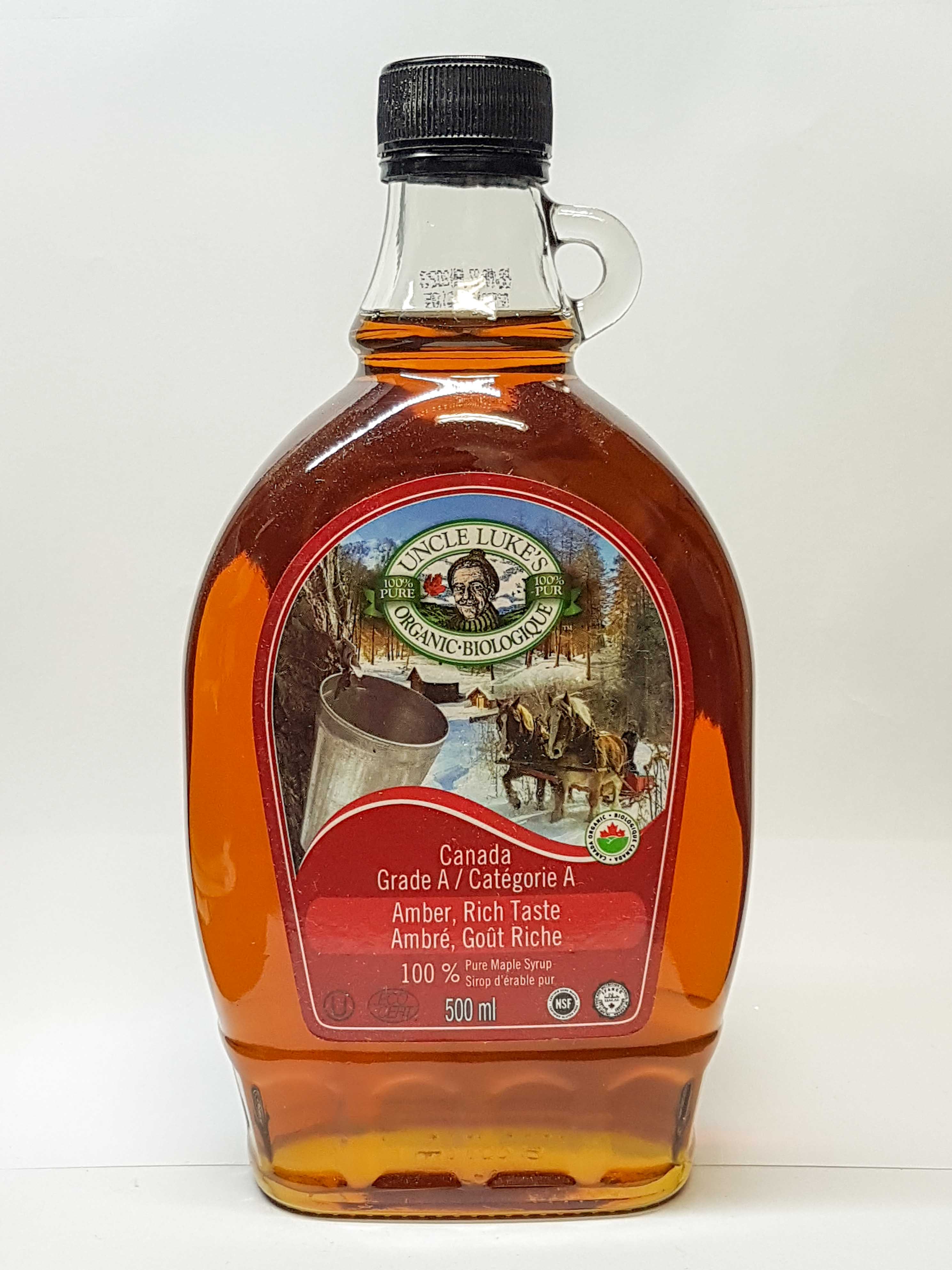 Uncle Lukes Organic Maple Syrup - Grade A Amber (500 mL) - Lifestyle Markets
