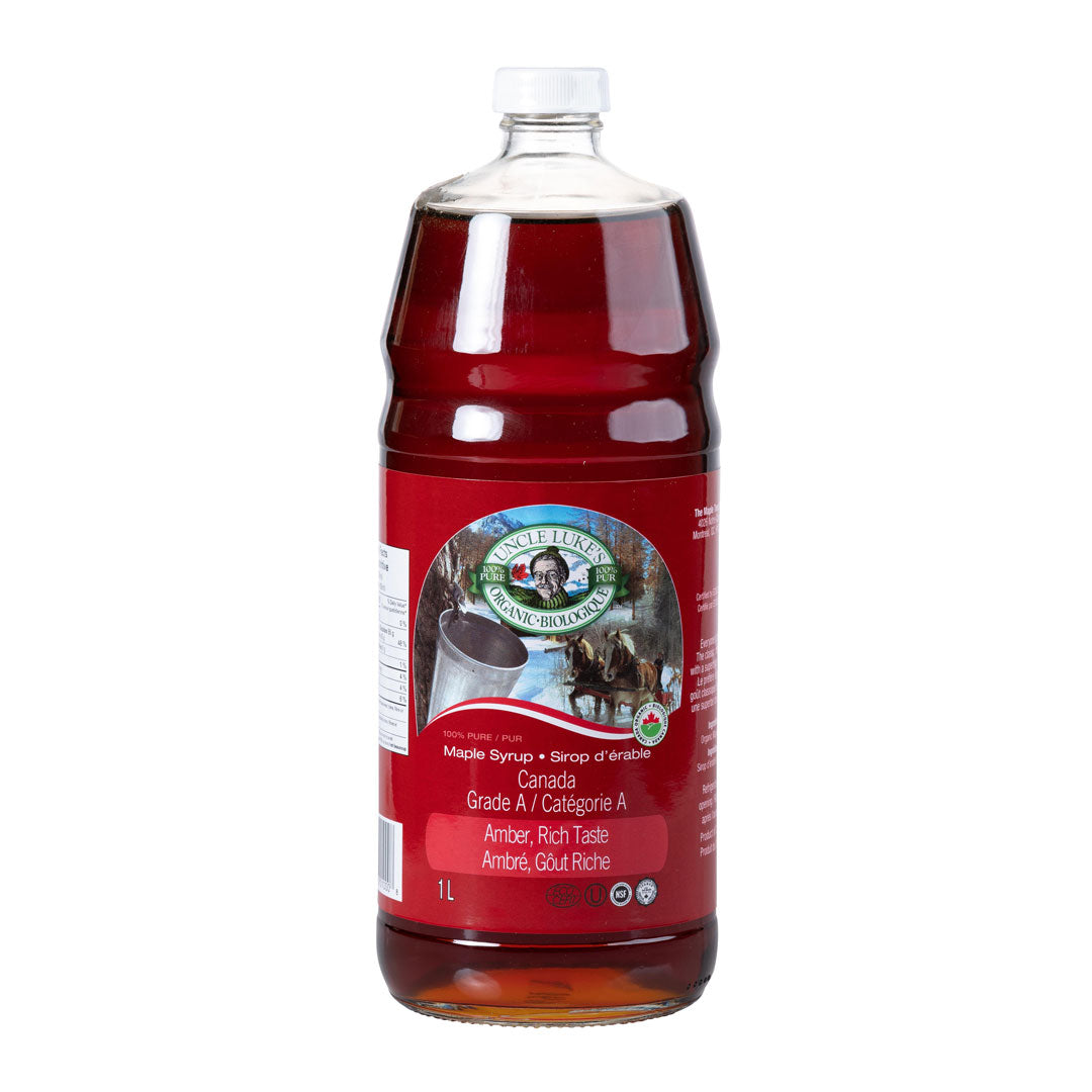 Uncle Lukes Organic Maple Syrup - Grade A Amber (1 L) - Lifestyle Markets