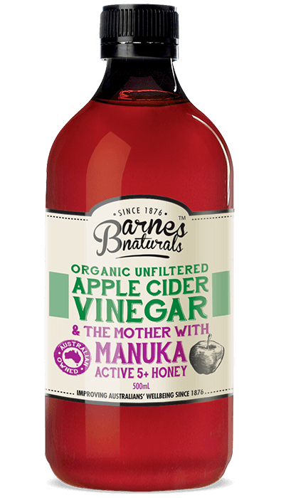 Barnes Naturals Organic Unfiltered Apple Cider Vinegar and The Mother with Manuka Honey (500ml) - Lifestyle Markets