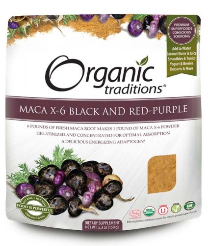 Organic Traditions Maca X-6 Black and Red-Purple (150g) - Lifestyle Markets