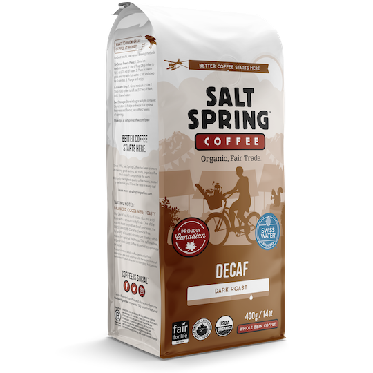 Salt Spring Coffee Whole Bean - Swiss Water Decaf (400g) - Lifestyle Markets