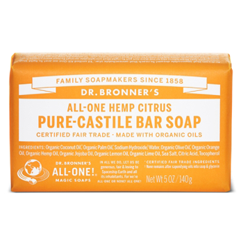 Dr Bronner's Castile Bar Soap - Citrus (140g) - Lifestyle Markets
