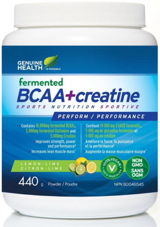 Genuine Health Fermented BCAA+creatine - Lemon - Lime (440g) - Lifestyle Markets