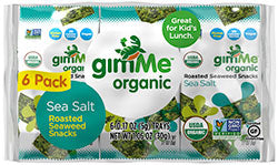 Gimme Organic Roasted Seaweed Snacks - Sea Salt (6 Packets) - Lifestyle Markets
