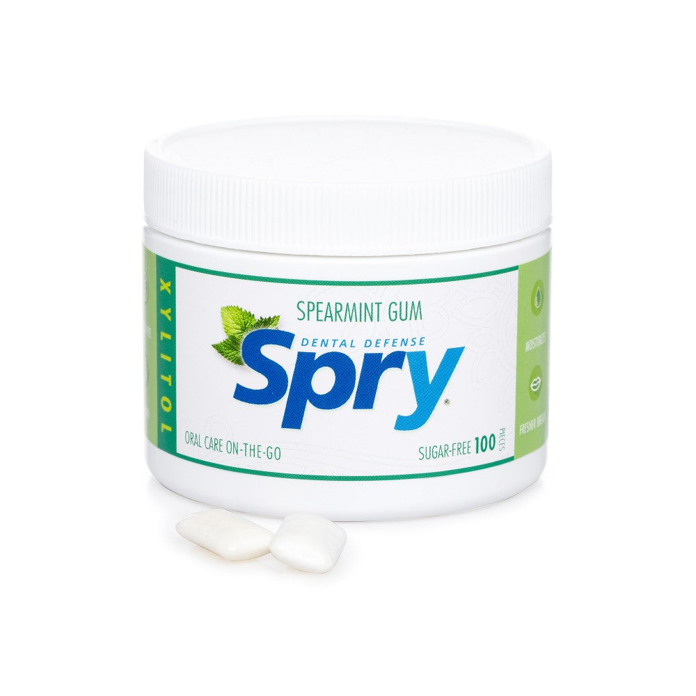 Spry Spearmint Gum Jar (100 Units) - Lifestyle Markets