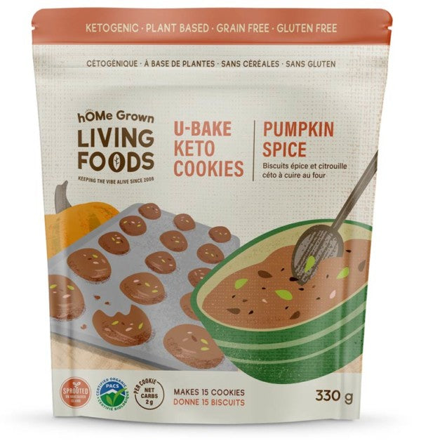 hOMe Grown Living Foods U-Bake Keto Cookies - Pumpkin Spice (330g) - Lifestyle Markets