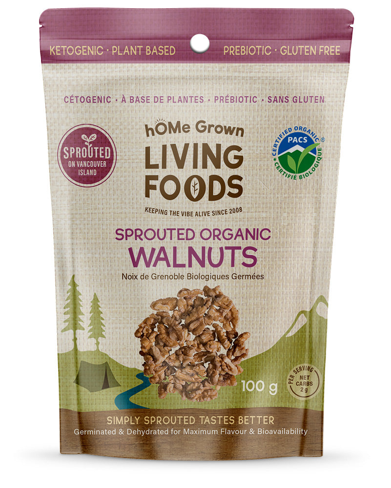 hOMe Grown Living Foods Sprouted Organic Walnuts (100g) - Lifestyle Markets