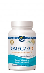Nordic Naturals Omega-3D - Lemon (1000mg) (60 Soft Gels) - Lifestyle Markets