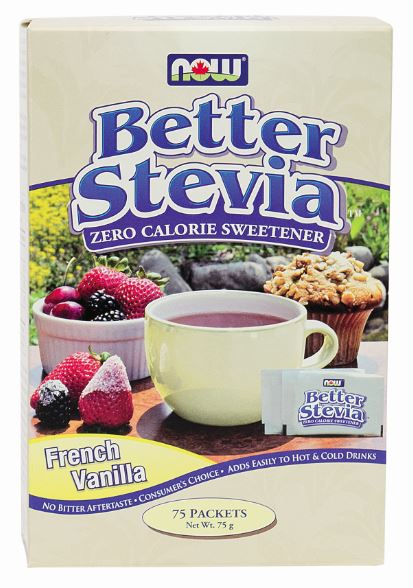 Now Better Stevia Sweetener French Vanilla (75 Packets) - Lifestyle Markets