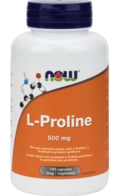 Now L-Proline (500mg) (120 Vegetable Capsules) - Lifestyle Markets